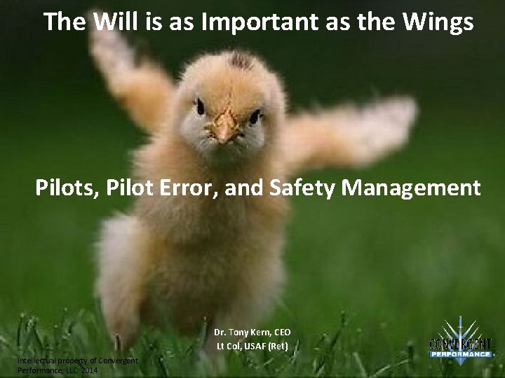 The Will is as Important as the Wings Pilots, Pilot Error, and Safety Management