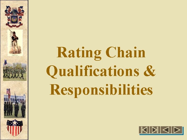 Rating Chain Qualifications & Responsibilities 
