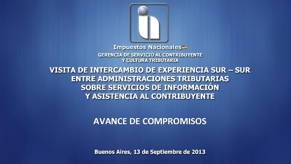 AVANCE DE COMPROMISOS 