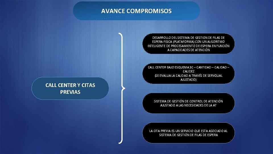 AVANCE COMPROMISOS DESARROLLO DEL SISTEMA DE GESTION DE FILAS DE ESPERA FISICA (PLATAFORMA) CON