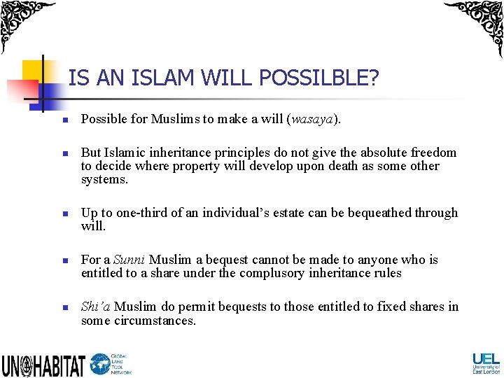 IS AN ISLAM WILL POSSILBLE? n n n Possible for Muslims to make a