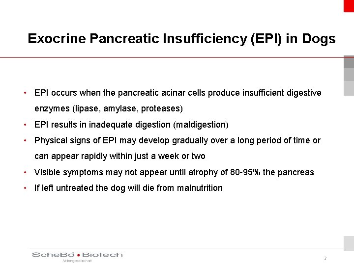 Exocrine Pancreatic Insufficiency (EPI) in Dogs • EPI occurs when the pancreatic acinar cells