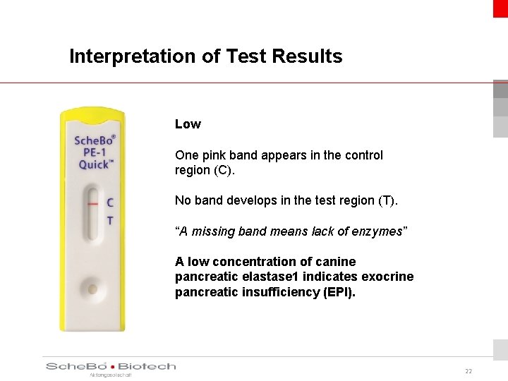 Interpretation of Test Results Low One pink band appears in the control region (C).