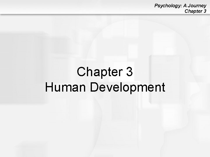 Psychology: A Journey Chapter 3 Human Development 