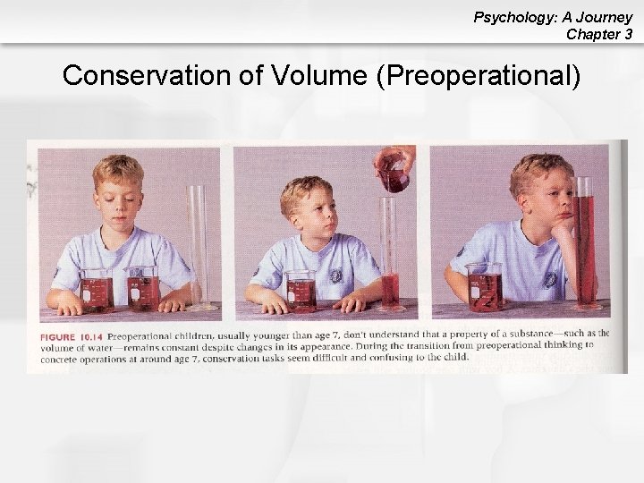 Psychology: A Journey Chapter 3 Conservation of Volume (Preoperational) 