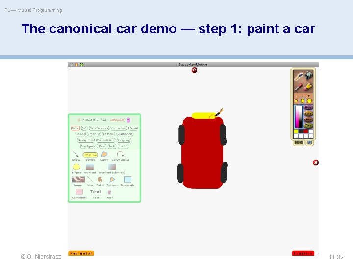 PL — Visual Programming The canonical car demo — step 1: paint a car