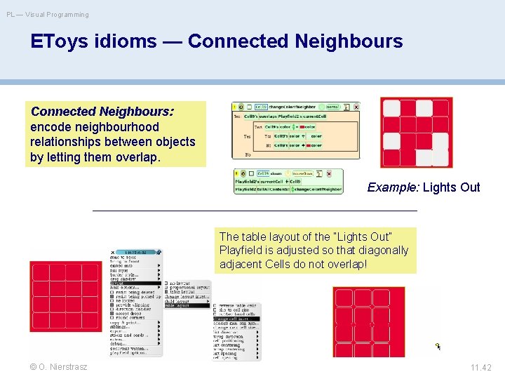 PL — Visual Programming EToys idioms — Connected Neighbours: encode neighbourhood relationships between objects