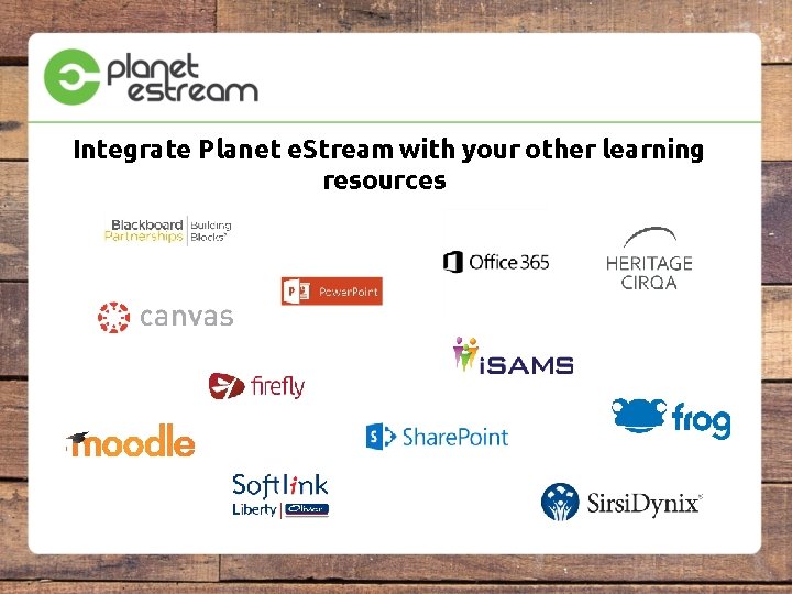 Integrate Planet e. Stream with your other learning resources 