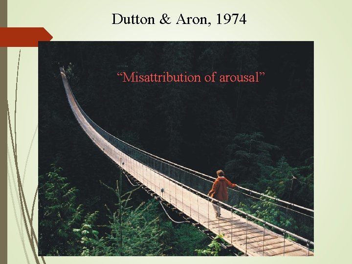 Dutton & Aron, 1974 “Misattribution of arousal” 