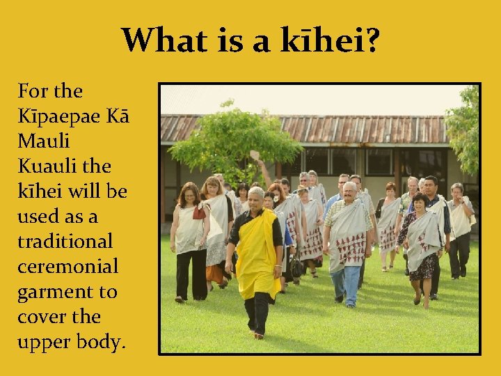 What is a kīhei? For the Kīpaepae Kā Mauli Kuauli the kīhei will be