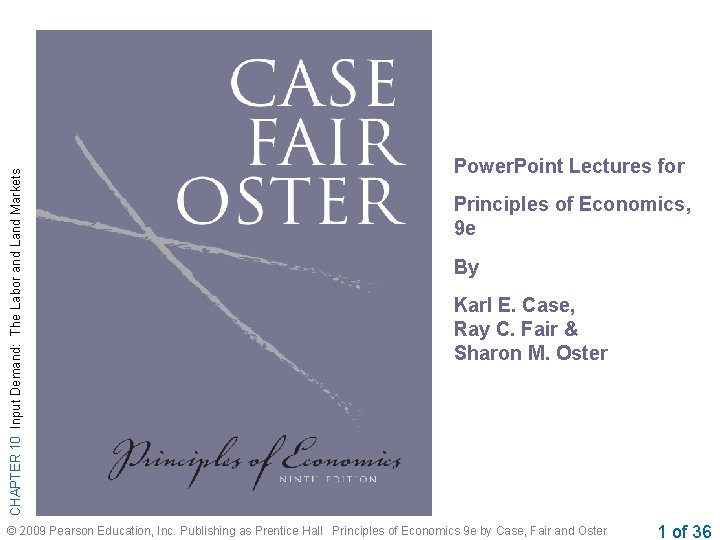 CHAPTER 10 Input Demand: The Labor and Land Markets Power. Point Lectures for Principles