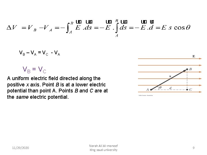 VB – V A = V C - V A VB = V C