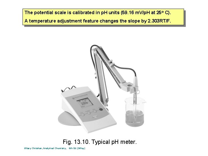The potential scale is calibrated in p. H units (59. 16 m. V/p. H The potential scale is calibrated in p. H units (59. 16 m. V/p. H