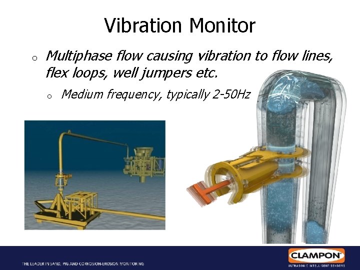 Vibration Monitor o Multiphase flow causing vibration to flow lines, flex loops, well jumpers