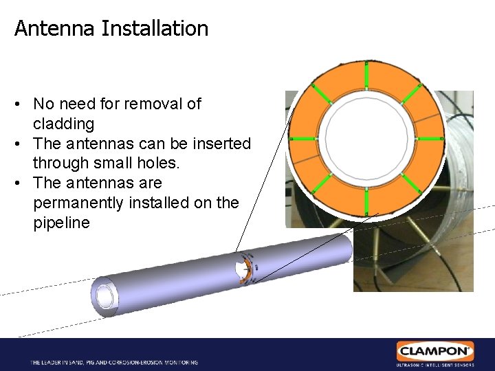 Antenna Installation • No need for removal of cladding • The antennas can be
