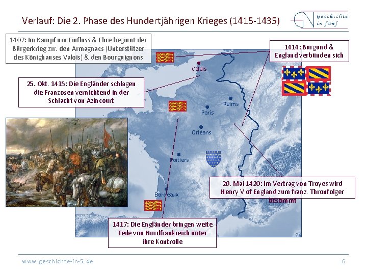 Verlauf: Die 2. Phase des Hundertjährigen Krieges (1415 -1435) 1407: Im Kampf um Einfluss