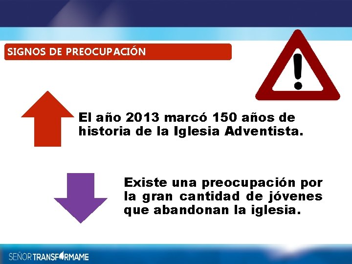SIGNOS DE PREOCUPACIÓN El año 2013 marcó 150 años de historia de la Iglesia