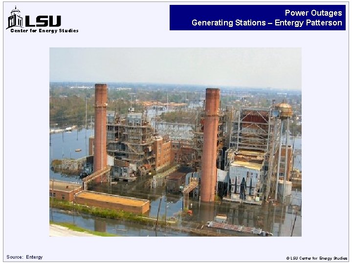 Center for Energy Studies Source: Entergy Power Outages Generating Stations – Entergy Patterson ©