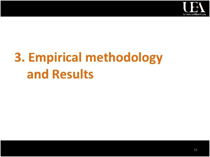 3. Empirical methodology and Results 16 