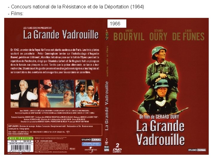 - Concours national de la Résistance et de la Déportation (1964) - Films: 1966 - Concours national de la Résistance et de la Déportation (1964) - Films: 1966
