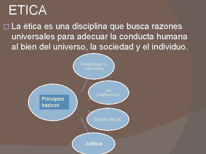 ETICA � La ética es una disciplina que busca razones universales para adecuar la