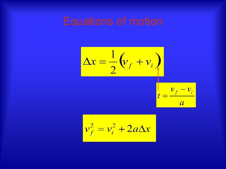 Equations of motion 