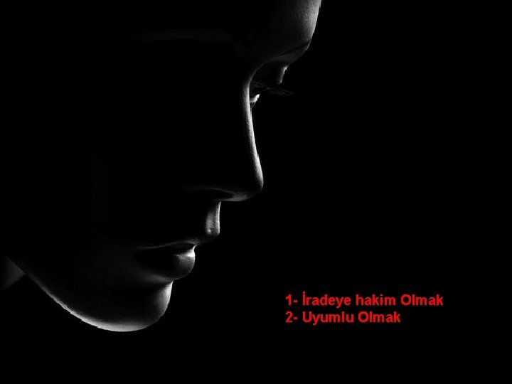 1 - İradeye hakim Olmak 2 - Uyumlu Olmak 