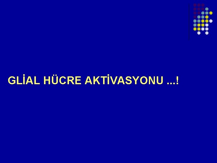 GLİAL HÜCRE AKTİVASYONU. . . ! GLİAL HÜCRE AKTİVASYONU. . . !