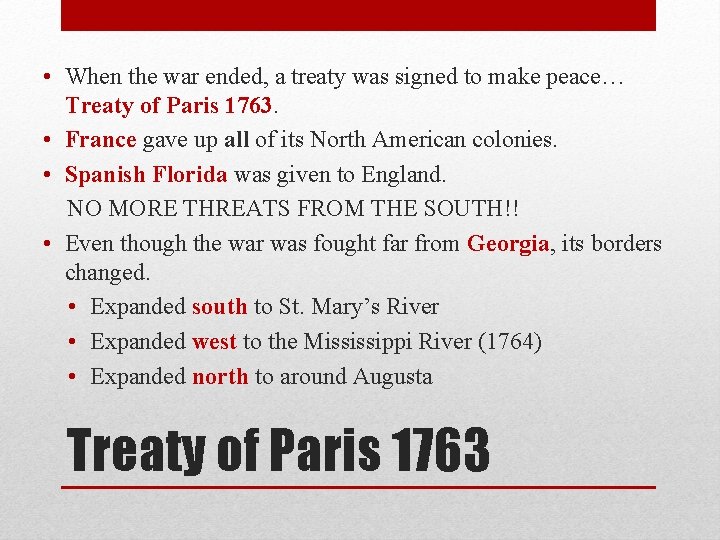 • When the war ended, a treaty was signed to make peace… Treaty • When the war ended, a treaty was signed to make peace… Treaty