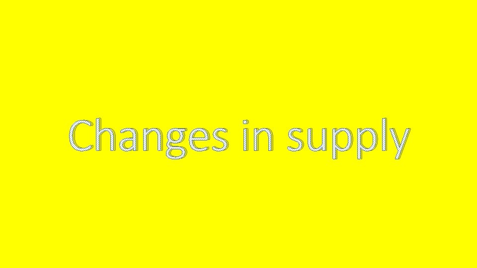 Changes in supply 