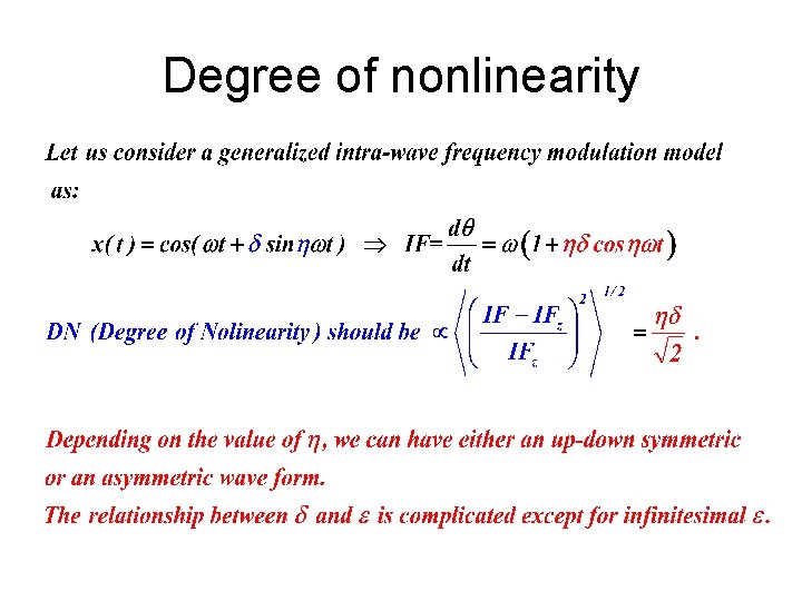 Degree of nonlinearity 