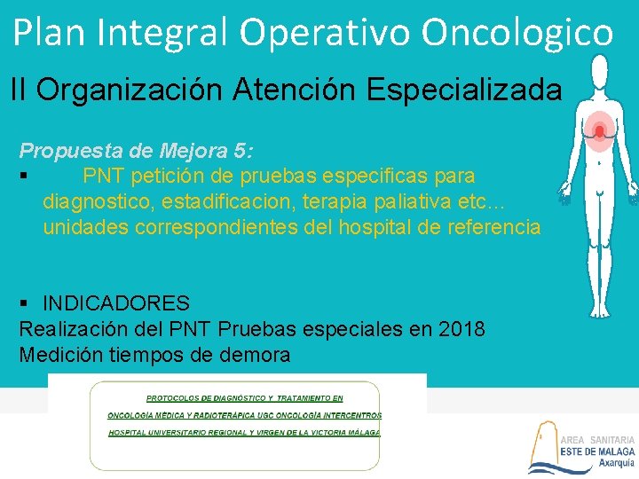 Plan Integral Operativo Oncologico II Organización Atención Especializada Propuesta de Mejora 5: § PNT