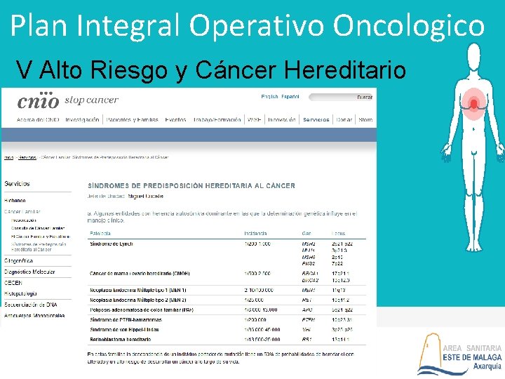 Plan Integral Operativo Oncologico V Alto Riesgo y Cáncer Hereditario 