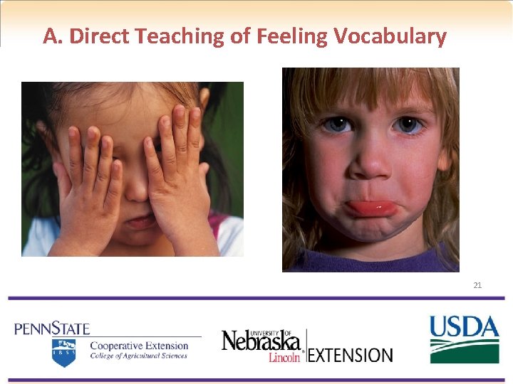 A. Direct Teaching of Feeling Vocabulary 21 