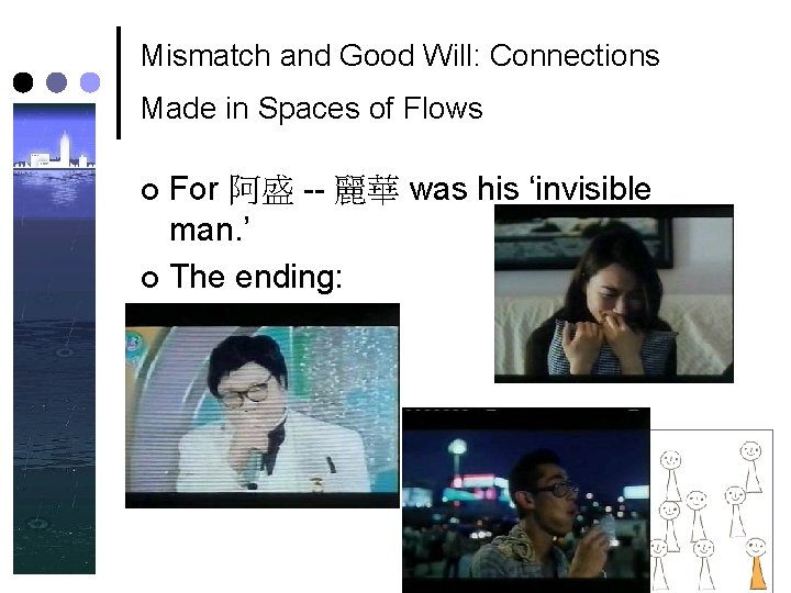 Mismatch and Good Will: Connections Made in Spaces of Flows For 阿盛 -- 麗華 Mismatch and Good Will: Connections Made in Spaces of Flows For 阿盛 -- 麗華