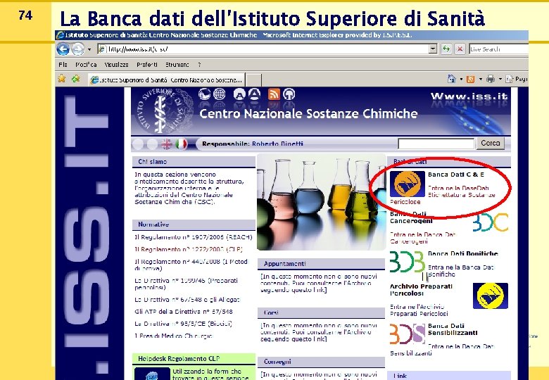 74 La Banca dati dell’Istituto Superiore di Sanità 