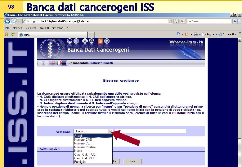 98 Banca dati cancerogeni ISS 