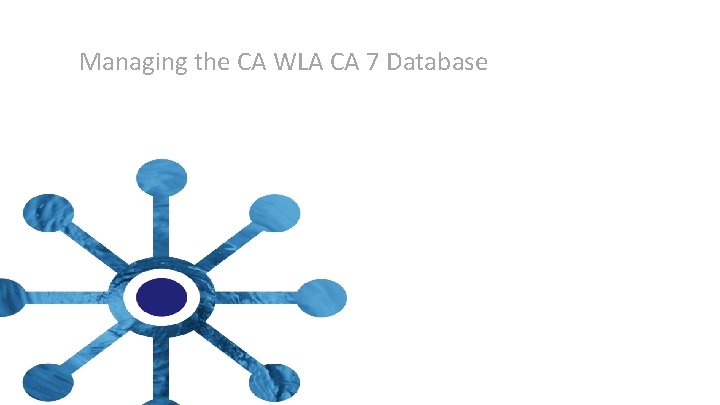 Managing the CA WLA CA 7 Database Managing the CA WLA CA 7 Database