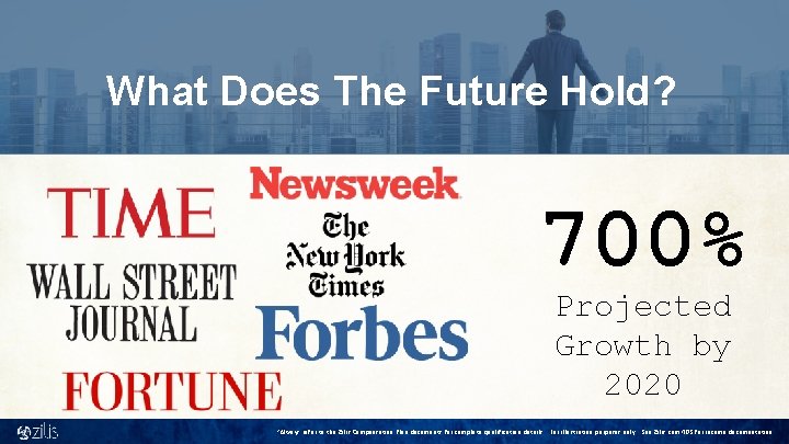 What Does The Future Hold? 700% Projected Growth by 2020 1/23/2018 17 *Always refer