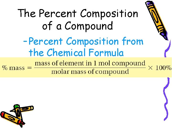 10. 3 The Percent Composition of a Compound – Percent Composition from the Chemical