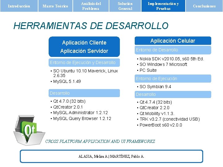 Introducción Marco Teórico Análisis del Problema Solución General Implementación y Pruebas Conclusiones HERRAMIENTAS DE