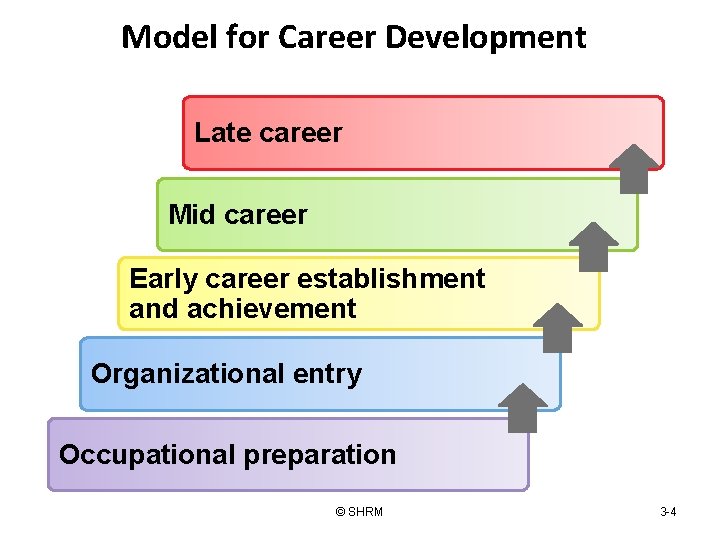 Model for Career Development Late career Mid career Early career establishment and achievement Organizational