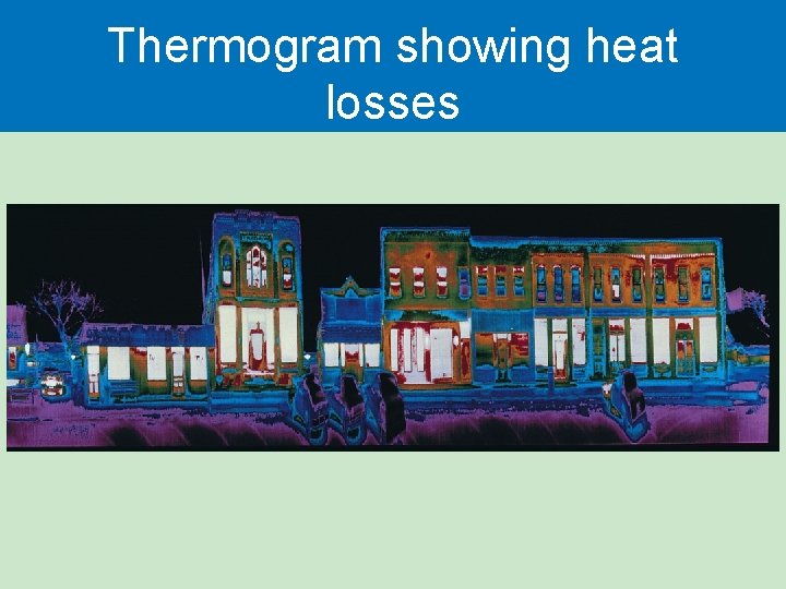 Thermogram showing heat losses Thermogram showing heat losses