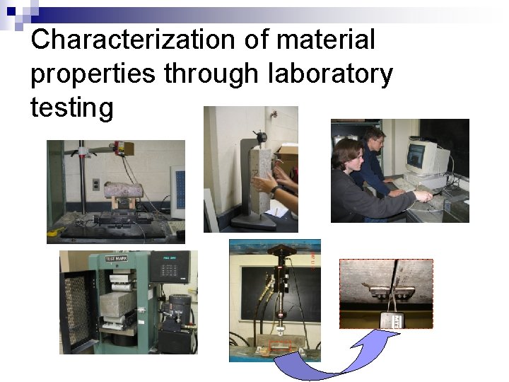 Characterization of material properties through laboratory testing 