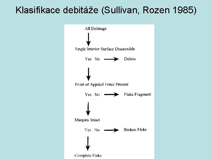 Klasifikace debitáže (Sullivan, Rozen 1985) 