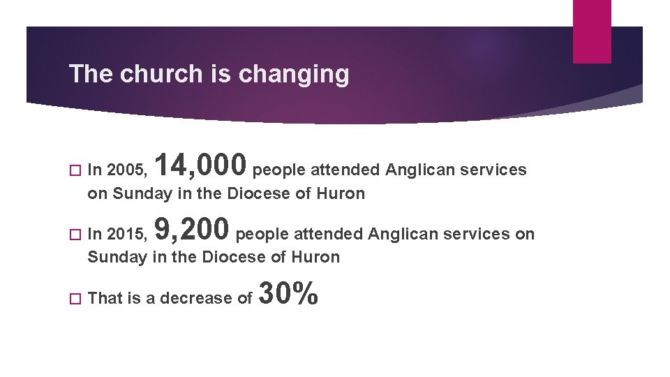 The church is changing 14, 000 � In 2005, people attended Anglican services on