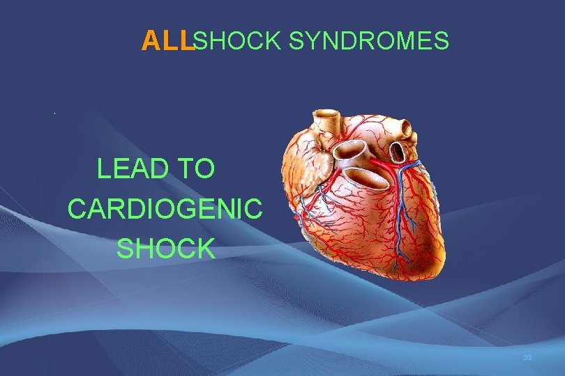 ALLSHOCK SYNDROMES LEAD TO CARDIOGENIC SHOCK 33 