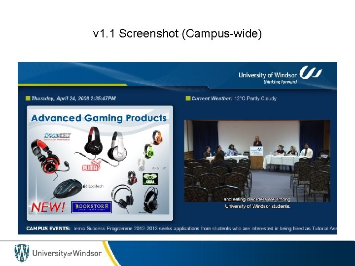 v 1. 1 Screenshot (Campus-wide) 