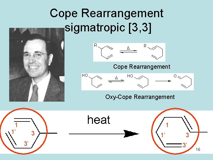 Cope Rearrangement sigmatropic [3, 3] Cope Rearrangement Oxy-Cope Rearrangement 1 Arthur Cope 1902 -1958