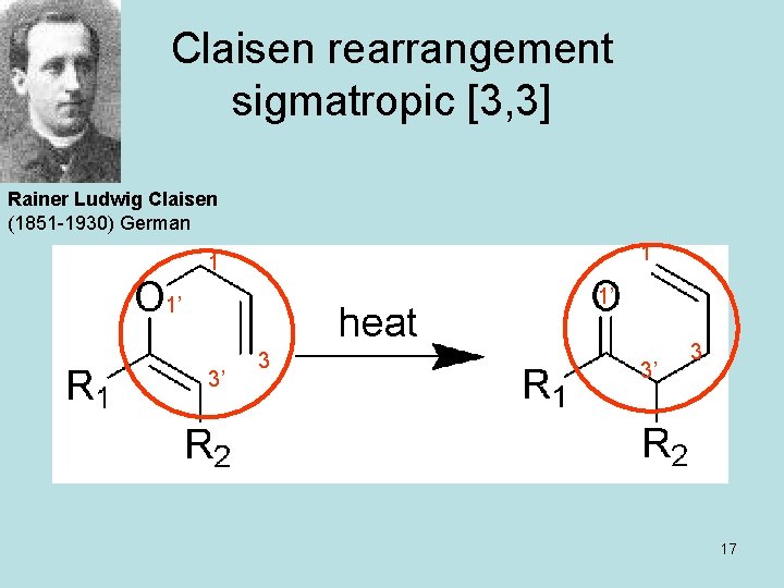 Claisen rearrangement sigmatropic [3, 3] Rainer Ludwig Claisen (1851 -1930) German 1 1 1’